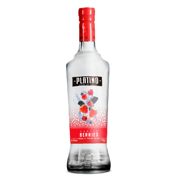 LICOR DE VODKA PLATINO FRUTOS ROJOS 75 CL